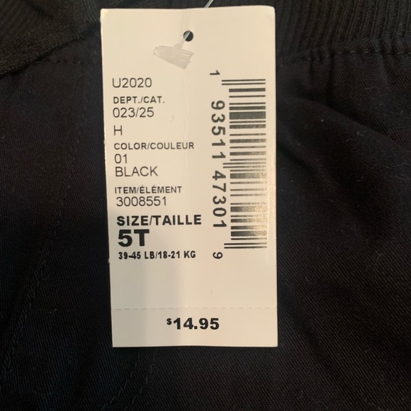 NWT The Children’s Place kids black shorts. Size 5T. - Picture 5 of 6